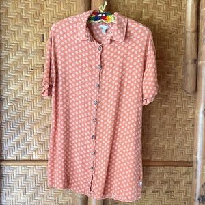 Sisstrevolution floral Orange Patterned Shirt dress tunic medium